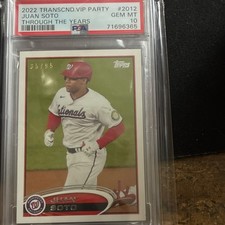 2022 Topps Transcendent Juan Soto #2012-JS Through The Years PSA 10 Nationals
