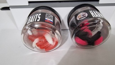 2× Harmony Baits Larvenmade 35mm Forellenangeln Weichköder Barsch Larve Apod