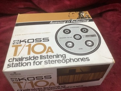 Vintage Koss Chairside Listening Station Stereophones Headphone Port T/10A T10A