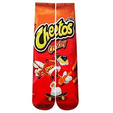KACOLOR Mens Crazy Funny Cool 3D Print Pattern Novelty Crew Tube Socks 1 Cheetos