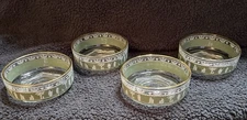 Set of 4 Vintage Jeanette Wedgwood Green Helenic Jasperware Berry Bowls