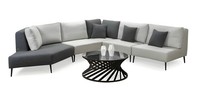 Ecksofa L-Form Sofa Couch Stoffsofa Wohnlandschaft Beige-Grau Modern