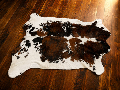 Hides Bazaar Brazilian XL Cowhide Rug Tricolor Hair On Hide 96x81 Genuine