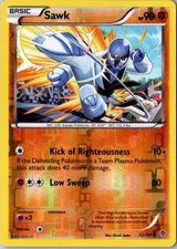 Sawk 52/101 Common Plasma Blast Pokemon Reverse Holo Lightly Played