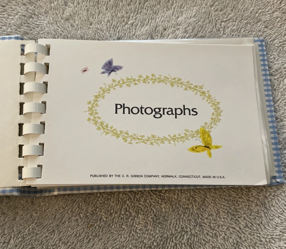 Álbum de fotos de bebé libro de alarde de mamá de colección CR Gibson payaso guinga azul - Bueno Foto 3 de 4