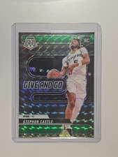 2024-25 Panini Mosaic Give And Go Green Mosaic Prizm Stephon Castle #6 Rookie RC