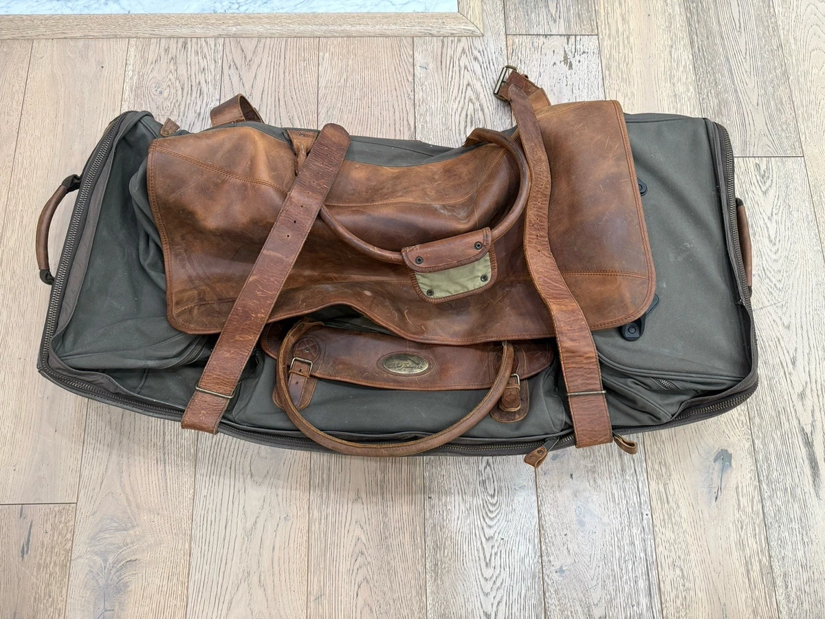 Vintage Bob Timberlake Leather & Canvas Travel Duffle Bag Rustic Style Vintage Bob Timberlake Leather & Canvas Travel Duffle Bag  main image 2