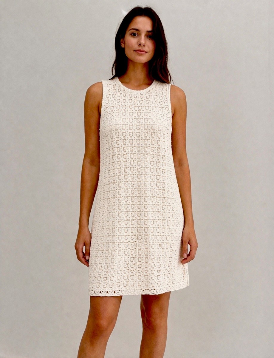 ivory crochet lace dress Corossol Dress