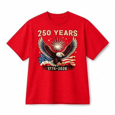 250 Years American Eagle Flag Patriotic Retro Graphic Cotton T-Shirt Unisex