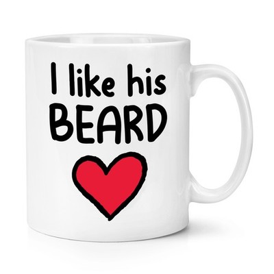 Ich mag seinen Bart rotes Herz 10 Unzen Becher Tasse Valentinstag Frau Freundin lustig