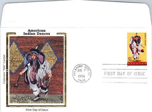 S07-8488, AMERICAN INDIAN DANCES: FANCY DANCE, COLORANO SILK FDC