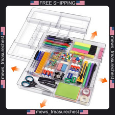 Acrylic Drawer Organizer 15 Compartments Adjustable Storage Clear