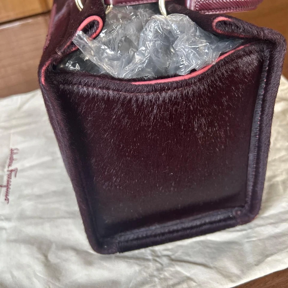 Bolso de Mano Salvatore Ferragamo Halaco Auténtico Borgoña Mujer Italia 126256 Foto 3 de 4