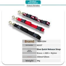 Nylon Diving Lanyard Clip 255x25mm with Brass Buckle for Fin Holder and Gear