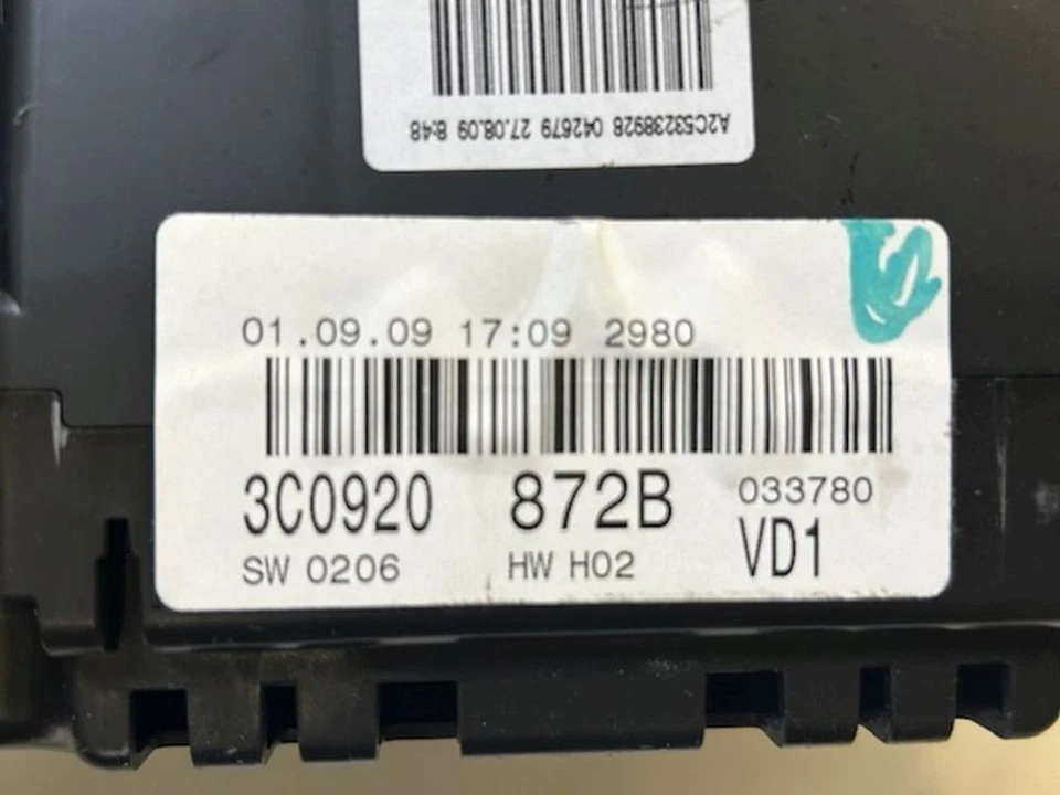 Tachometer Kombiinstrument 3C0920872B VW PASSAT VARIANT (3C5) 2.0 TDI - Bild 2 von 3