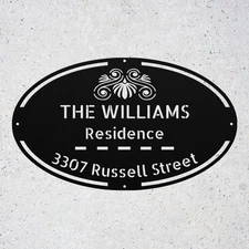 Personalized House Address Metal Sign Custom Outdoor Wall Plaque Home Decor Gift