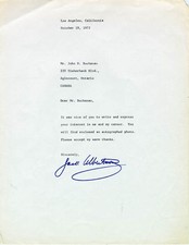 JACK ALBERTSON - TYPED LETTER SIGNED 10/19/1972