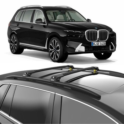For BMW X7 G07 2019-2025 Roof Rack Cross Bars Black Raised Rails Turtle Air 1