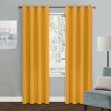 Yellow Blackout Curtains for Living 52"W x 84"L Pack of 1 Mustard Yellow