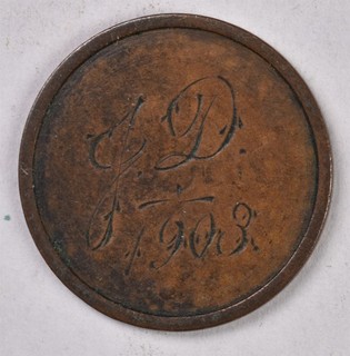 1888 Indian Cent Love Token