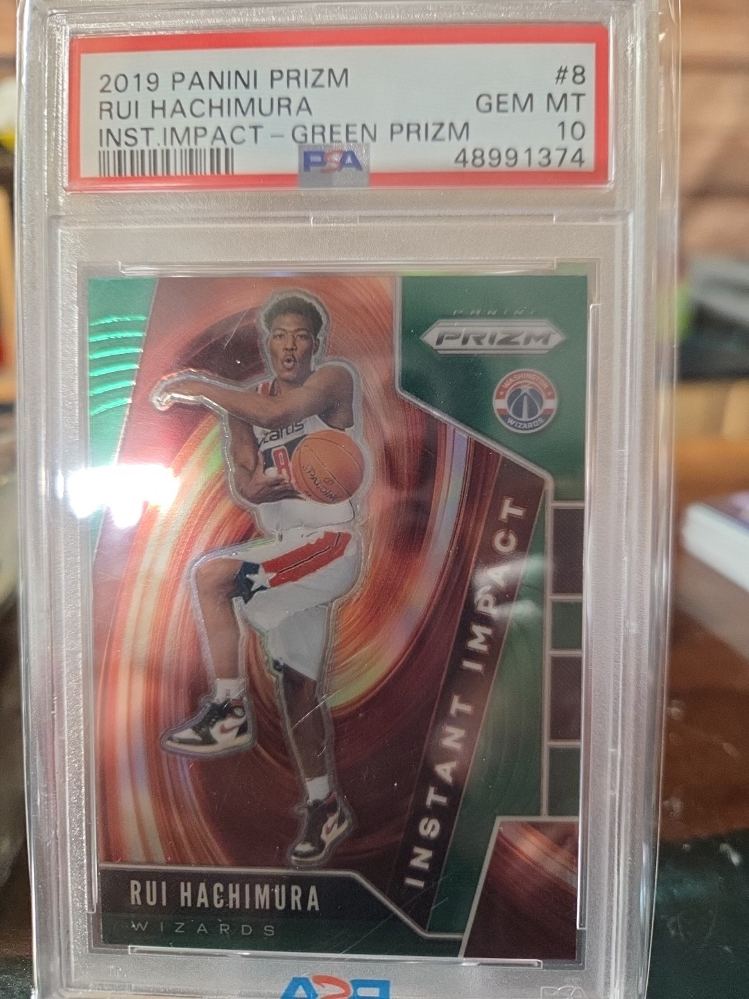 2019-20 Panini Prizm - Instant Impact Rui Hachimura #8 Green Prizm (RC)