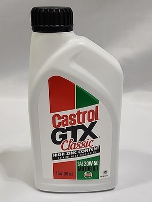 Castrol GTX Classic SAE 20W-50 High Zinc Content Conventional Motor Oil