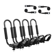 VEVOR Kayak Roof Rack 2 Pairs J-Bar, Soft Roof Rack, Top Mount Tie Down, Carrier