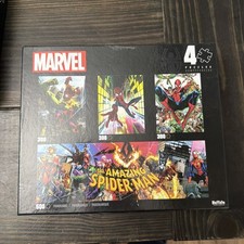 Buffalo Games Marvel 4 in 1 Puzzles The Amazing Spider-Man Hulk Iron Man New NIB