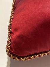 Ralph Lauren Galahad Medieval Group 22 Ruby Red Silk Corded Bedding Used Pillow