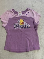 Vintage Disney Winnie The Pooh T Shirt Girls Small Purple Flowers Flowers