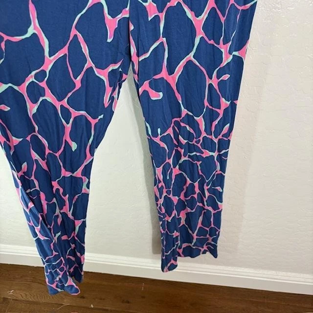 Mono Lilly Pulitzer Mujer Medio Azul Rosa Cuello en V Pierna Ancha Estilo 25026 Foto 4 de 4