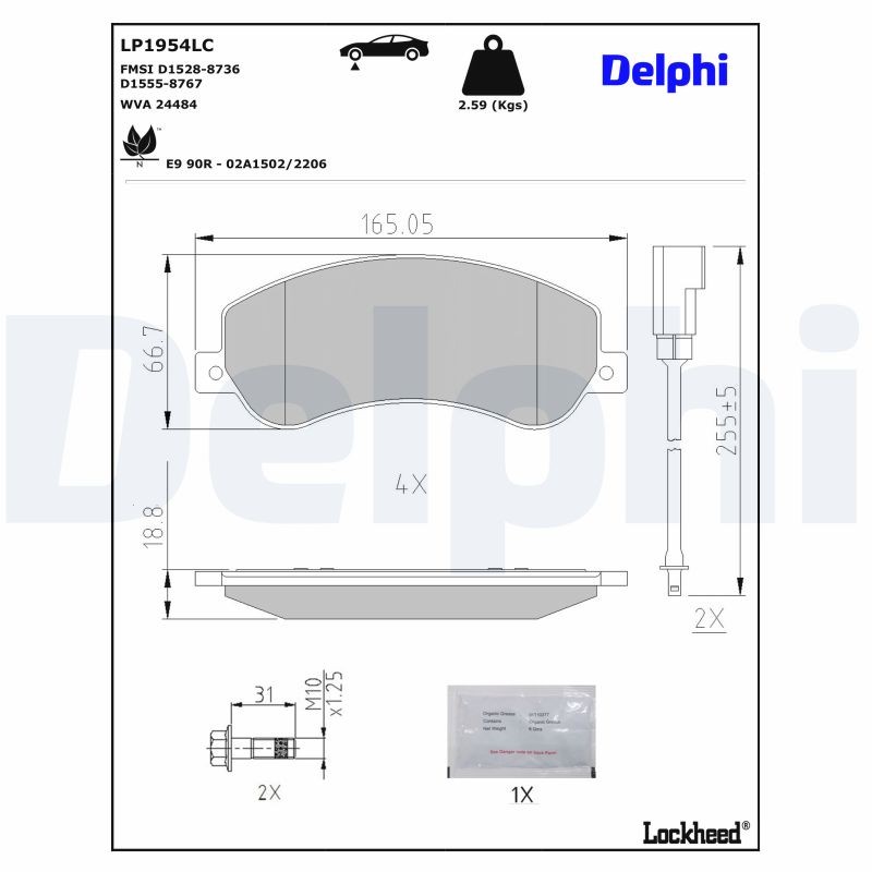 Für DELPHI LP1954LC Ham pads. Professional+ BYD E6/Tang, Transit 250/Transit 26 - Bild 4