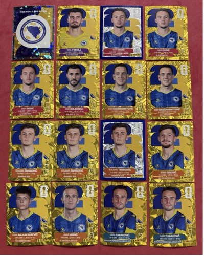 2026 Panini FIFA WC Gold Crumple Austria 17 Sticker & Bosnia 16 Sticker Lot - Picture 3 of 4