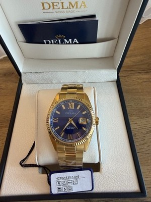 Delma Sea Star Automatic 42mm blau/gold Swiss Made 200m Datum Ref.42702
