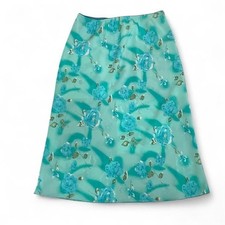 Vintage Blue Floral Midi Skirt