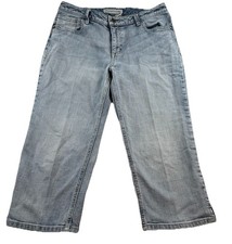 Chicos Platinum Denim Capri Jeans Size 1 Light Wash