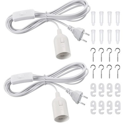 DiCUNO E27 Lampenfassung mit Schalter, E27 Lampensockel mit 4M Netzkabel und EU