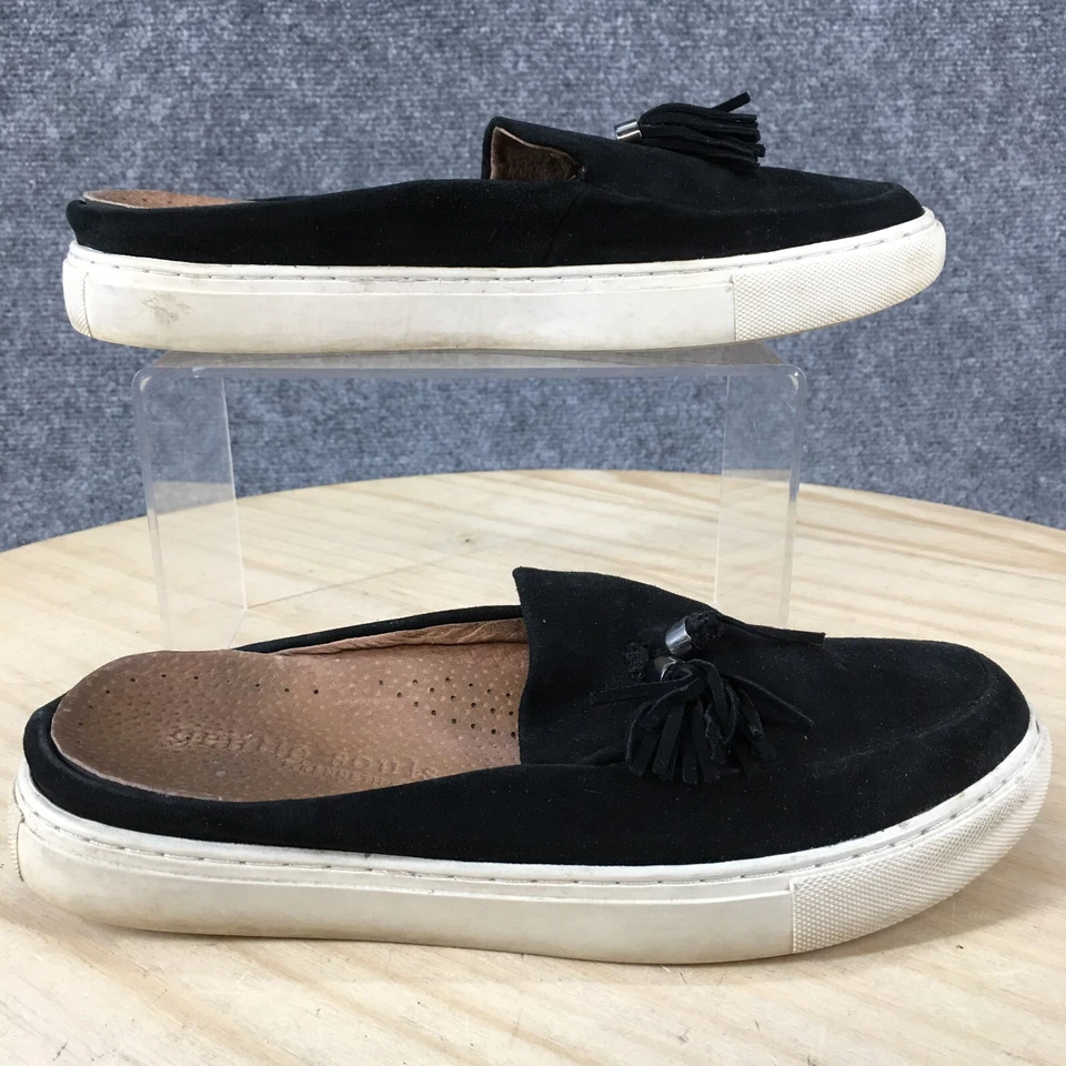 Gentle Souls By Kenneth Cole Sandals Womens 7 M Casual Slip On Tassel Mule Black - Image 2 of 4