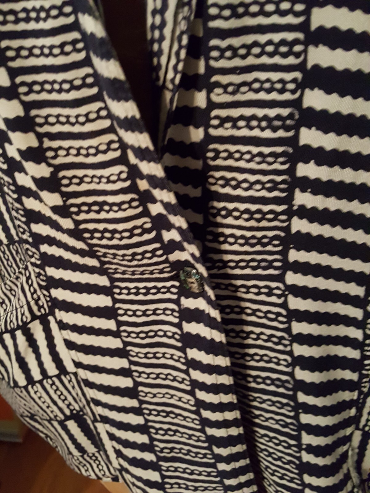 FILA Giacca donna BOEZ PAP anni 90 L blu navy bianco fantasia geometrica L XL rayon Indonesia