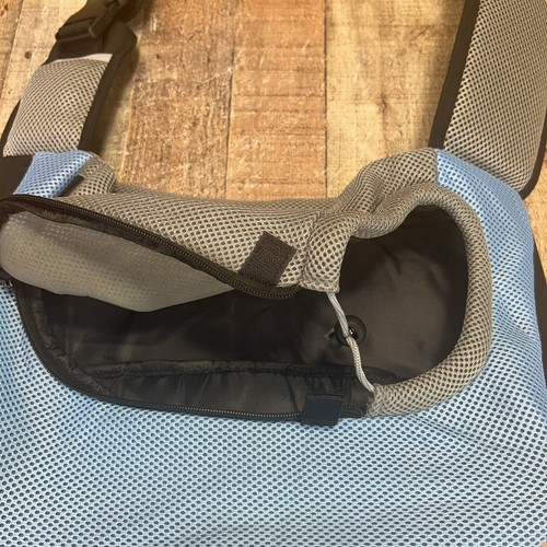 Pawaboo Pet Dog Sling Carrier Hands Free Drawstring Adjustable Strap Blue Small - Picture 3 of 6