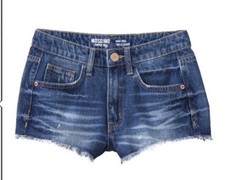 NWT JUNIORS MOSSIMO HIGH WAIST APOLLO BLUE DISTRESSED DENIM SHORTS
