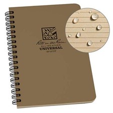 Rite In The Rain All-Weather Side-Spiral Notebook 4 5/8" x 7" Tan Cover Unive...