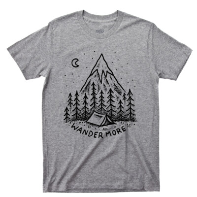 [DISCOVERY] Maincrew Outdoor Camping Graphic T-Shirt★ Wander More T Shirt Camping Outdoors Mountain Hiking River