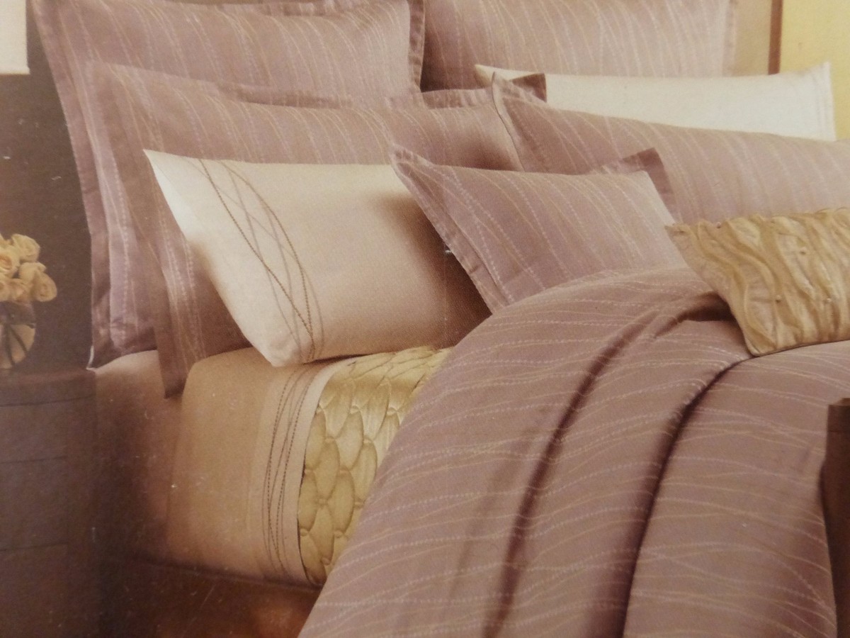 Barbara Barry Dream Platinum Necklace Nickel Queen Duvet Cover $400 NIP