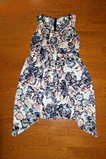 12-14 L-XL❤️ SIMPLY VERA WANG❤️LIGHT SATIN SILK BEACH CASUAL COMFY DRESS KNEE HI