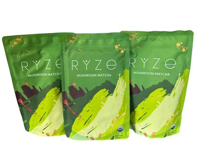2-Pack Combo: RYZE Mushroom Coffee & Matcha With 3 Spoons - 100% Authentic, 30 Servings Each