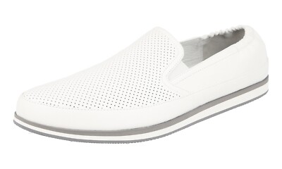 PRADA Leather Pique Slip-on St. Tropez Sneakers 4D2813 White NEW -  US 12 EU 45
