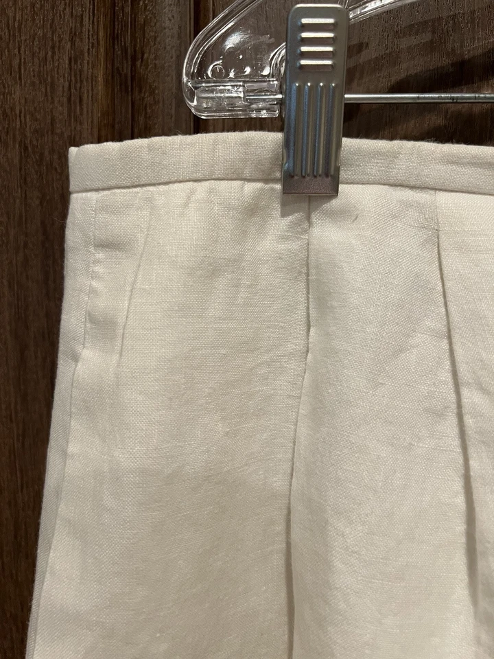 Falda Jones New York Clásica Blanca 100% Lino Talla 14 Pequeña Completamente Forrada Foto 2 de 4