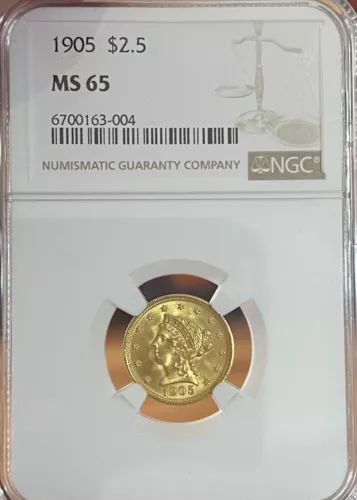 1905 NGC MS65 $2.50 Gold Liberty Quarter Eagle