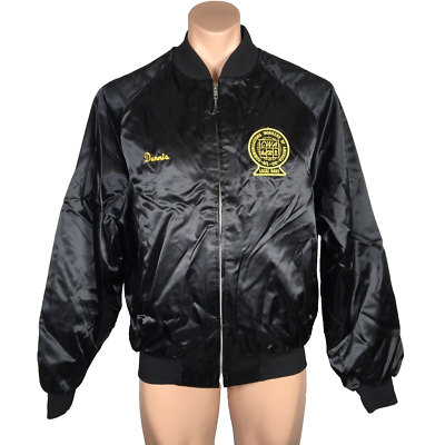 Vintage L Satin Union Jacket Local 9490 CWA Dennis Vintage L Satin Union Jacket Local 9490 CWA Dennis